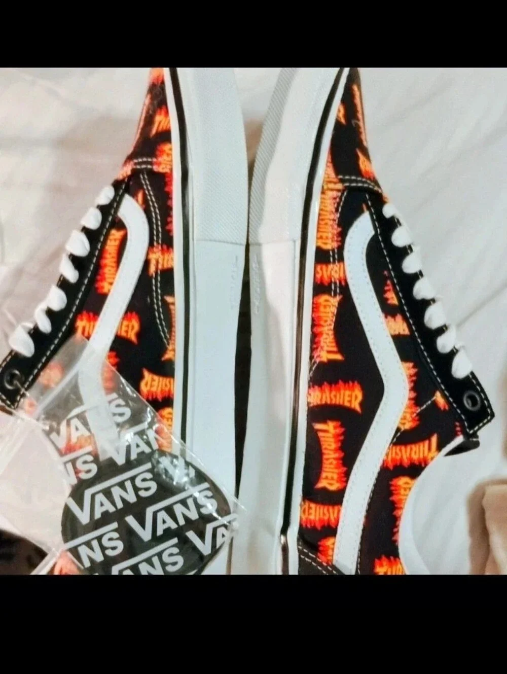 Vans Men's Black & Orange Old Skool Graphic Canvas Sneakers NWT